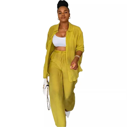 Осенняя рубашка, штаны, комплект, европейский стиль, Amazon, свободный прямой крой, (в наличии на складе)