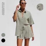 Брендовый свежий комплект, рубашка, шорты, европейский стиль