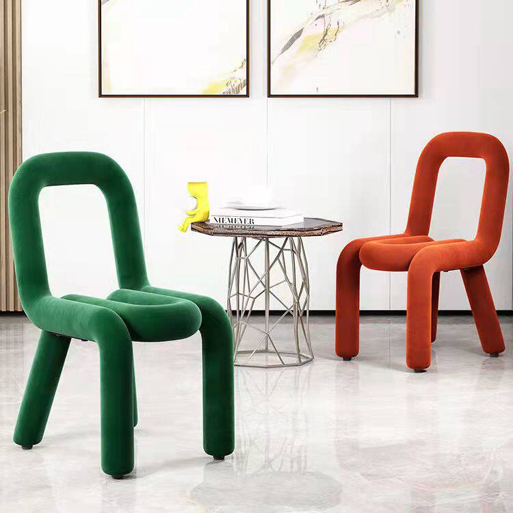 Net Red Light Extravaganza with Back Chair Nordic Modern Creative Dressings Chair Minima Casual Reception Syphon Profiled Chair