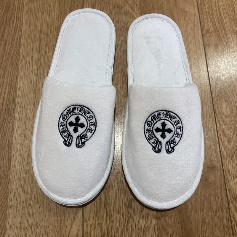 European and American Trendy Brand Sanskrit Embroidered Cross Indoor Warm Cotton Slippers for Men and Women Couples Autumn and Winter Plush Slippers