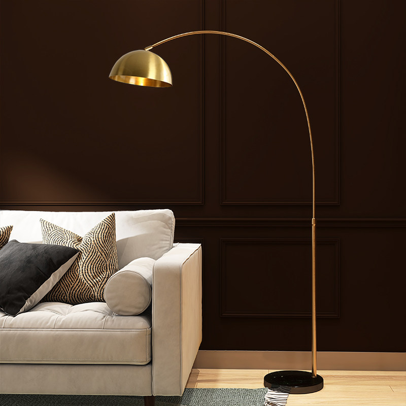 Nordic full copper minimalist American living room fishing light floor lamp light lavish rear modern bedroom bookhouse floor table lamp