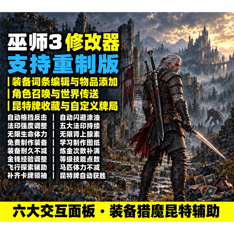 The Witcher 3: Wild Hunt Mod Editor for Editing Equipment Descriptions and Adding Items, Summoning Characters, and Adding Gwent Cards The Witcher 3: Wild Hunt Mod Editor for Editing Equipment Descriptions and Adding Items, Summoning Characters, and Adding Gwent Cards