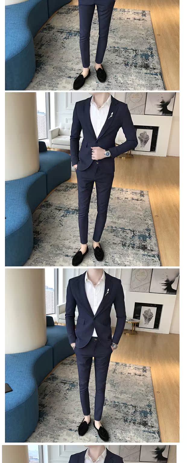 Bộ đồ vest nam phù rể mỏng phù rể váy cưới hộp đêm công sở phiên bản Hàn Quốc đẹp trai phù hợp với hai bộ thủy triều nam vest nam