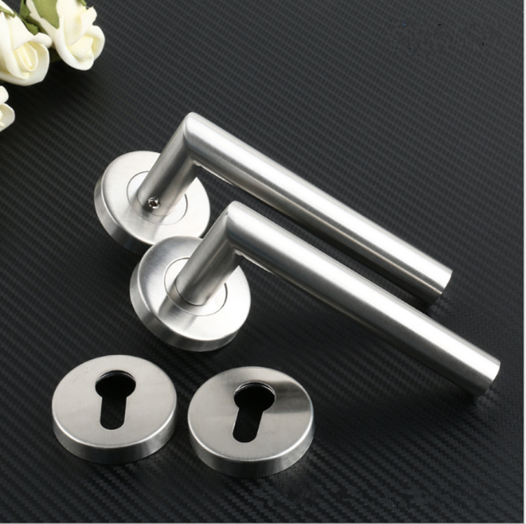 Stainless steel two-piece lock handle gangway door door door handle fireproof door lock handle channel lock door handle