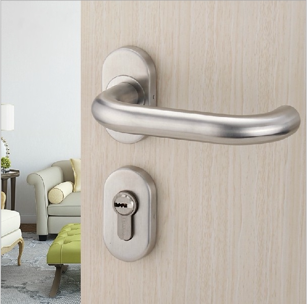 Oval cover stainless steel two-piece lock fire lock wood door lock iron door lock steel door lock narrow edge door frame lock door lock