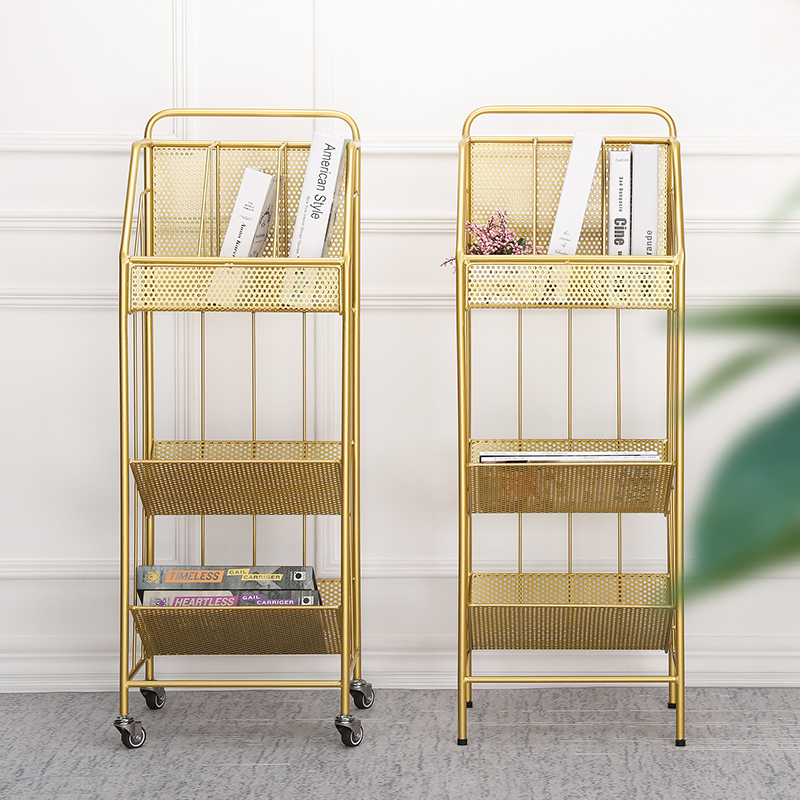 Bookcases Nordic Wrought Iron Bookshelves Office Documents Newspaper Racks Storage Magazine Racks Children's Floor-to-Ceiling Bookshelves