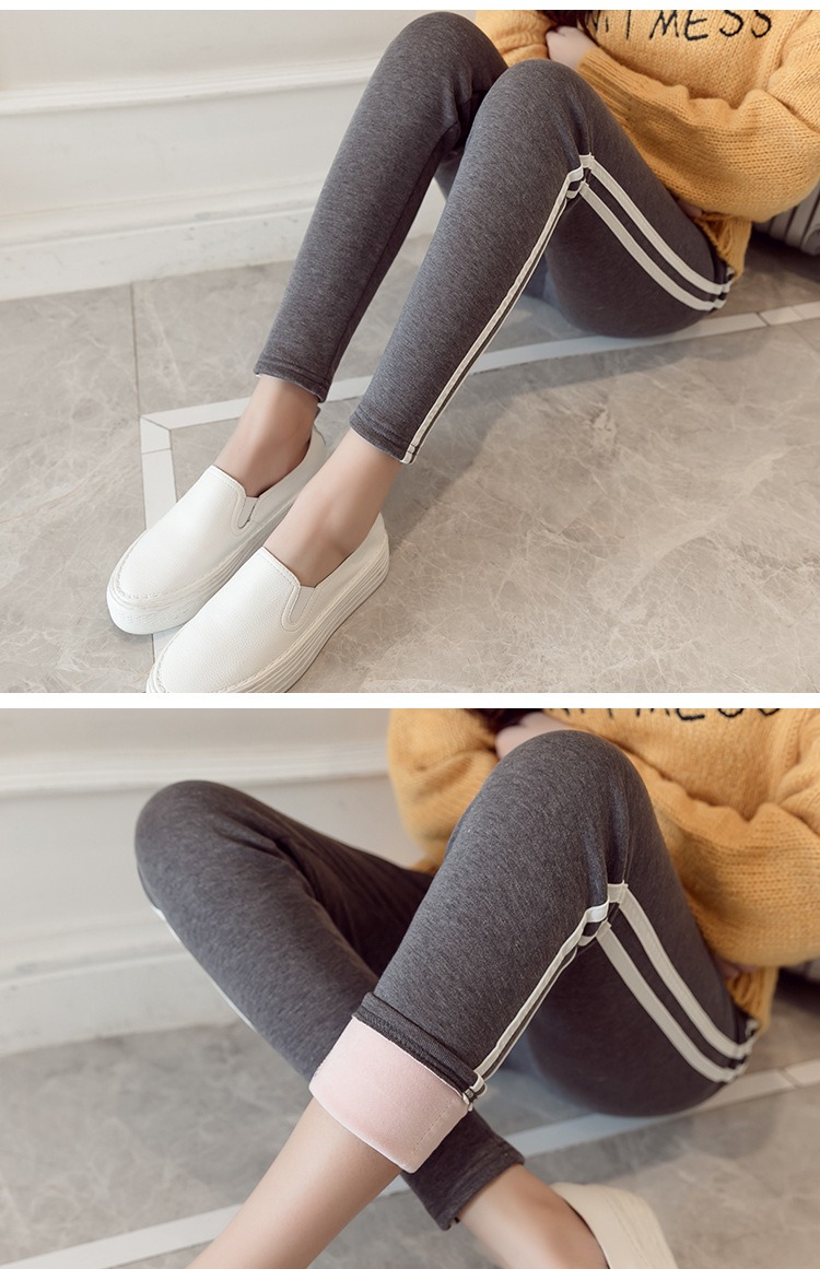 Quần legging cotton cộng với nhung dày 2018 thu đông 2018 phiên bản mới của Hàn Quốc diện quần lửng bó sát cỡ lớn quần tây nữ ống suông