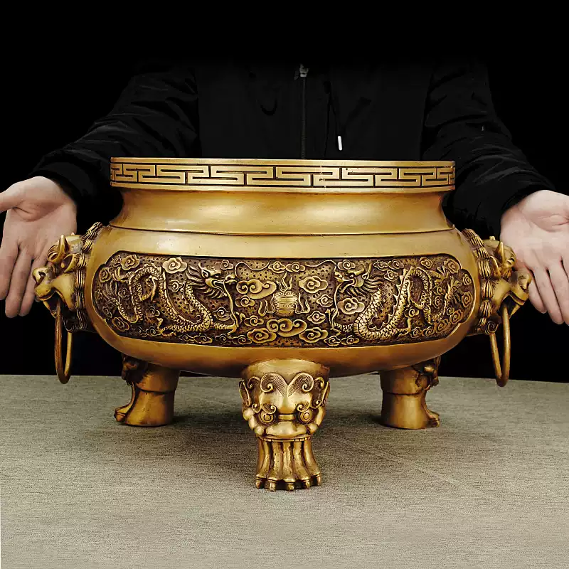 純黃銅手工法器馬頭明王普巴金剛杵中式風格降魔杵大號金剛橛擺件