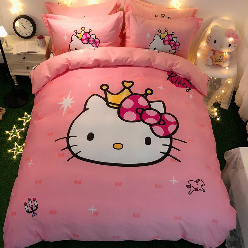 Italian IMOM Pure Cotton Bed Four Pieces Of Public Main Wind Girl Hearts All-cotton Children Bed Sheets Cover Three Sets