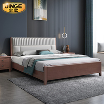 Simple modern oak solid wood bed 1 8 meters high Box Storage Bed 1 5 meters princess wedding bed double bed Nordic master bedroom