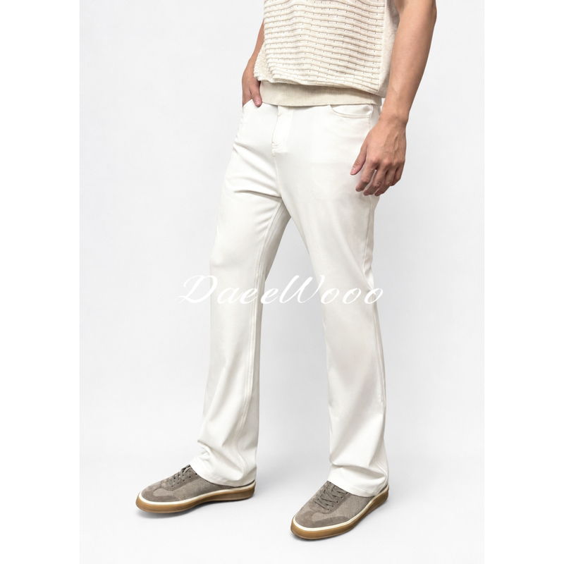 Daeewooo Slightly Flared Majira ins Style Versatile High-End Micro-Flared Casual Pants White Dress Pants Daeewooo Slightly Flared Majira ins Style Versatile High-End Micro-Flared Casual Pants White Dress Pants