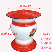 Old-fashioned enamel spittoon high-legged wedding children and grandchildren bucket Children and the elderly urine bucket cover delivery damage can be reissued once