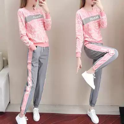 Sports set women Spring 2021 new fashion fashion fashion brand loose Net Red hip hop casual wear foreign school running two sets