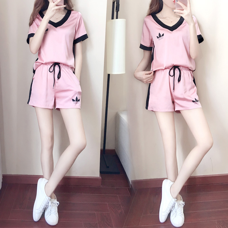 2021 new summer women's casual suit Korean fashion loose slim shorts running sports two-piece suit tide