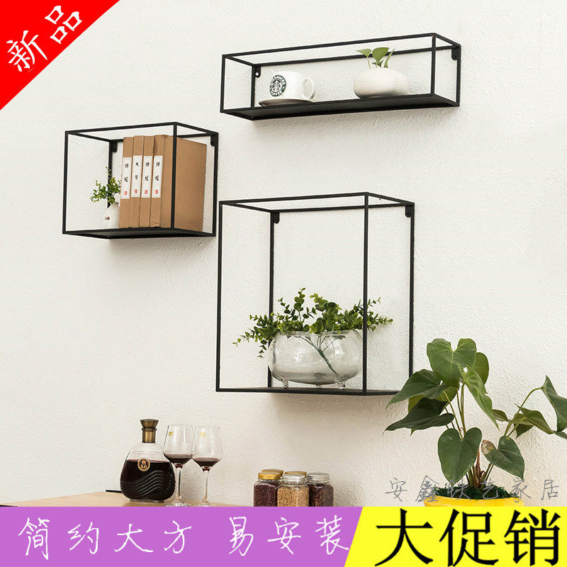 Wall-mounted Shelve Iron Art Show Exhibition Retro Industrial Wind Bookshelves Living-room Creative Wall Decoration Frame