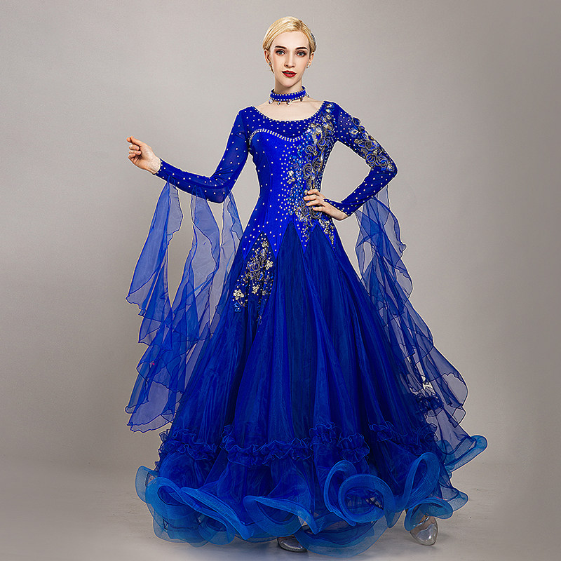 New ballroom dance costumes high-end diamond ballroom dance national standard dance dress waltz ballroom dance competition clothing