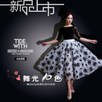 Modern dance skirt skirt New long dress Female national standard ballroom dance skirt Tutu waltz performance skirt