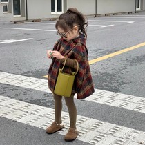 New childrens new spring clothes new girls spring Christmas double-sided woolen cloaks childrens fashionable coats