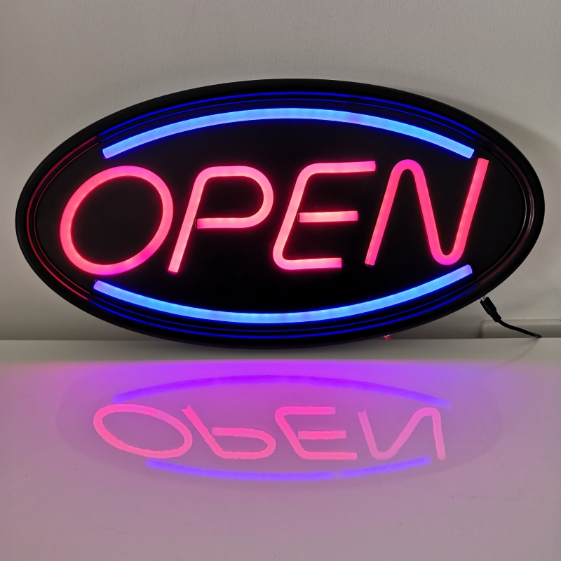 Open Led Neon Light Box Sign with Illuminated Letters for Shop Glass Door, Open for Business Sign, Window Display, Welcome Advertisement Sign Open Led Neon Light Box Sign with Illuminated Letters for Shop Glass Door, Open for Business Sign, Window Display, Welcome Advertisement Sign