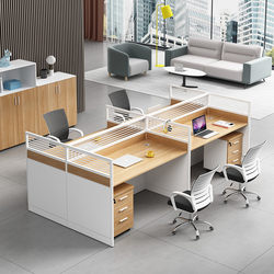 Office Desk Office Screen Desk Simple Modern Employee Computer Deck Four-Person Workstation Table and Chair Combination