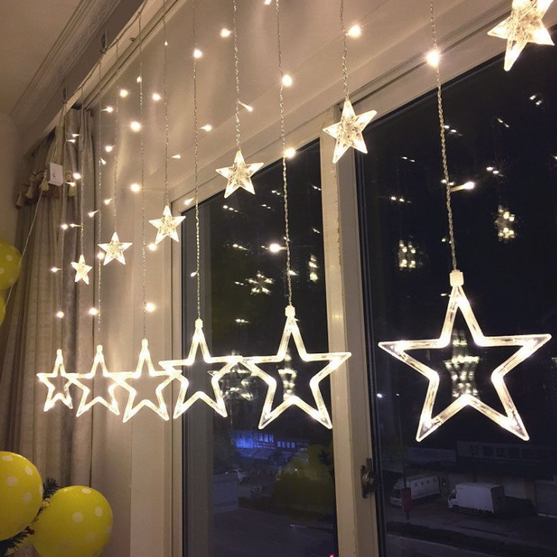 Festive Decoration Colored Lights, Stars in the Sky, Curtain Lights, LED Flashing Lights, Pentagonal Star Lights, Showcase, Shop Room Decoration