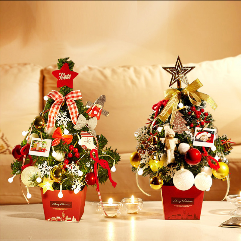 Desktop Christmas Tree Package 50CM Decoration Small Tree Mall Hotel Counter Shop Hem Christmas Decorative Items