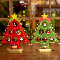 Christmas Decorations Wood Christmas Tree Swing Piece Tabletop DIY Mini Christmas Tree Children Gift Scene Arrangement