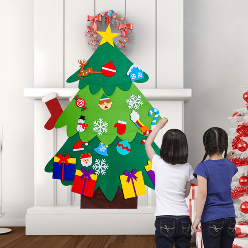 Christmas Decorations Felt Christmas Tree DIY Baby Wisdom Trees Christmas Children Gift Ideas Shop Window Hangings
