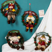 American Christmas Flower Rings Door Hanging for Young Hung Decoration Restaurant Shop Window Big rattan Vines Ravine Christmas Decoration Arrangement