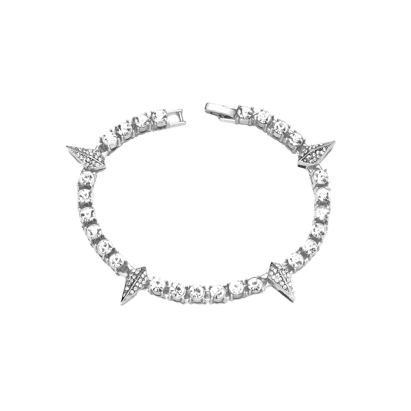 Ms Black Panther Style Bracelet with Luminous Spikes, Oil-Drip Single-Row Diamond Chain, American Hip-Hop Bracelet, Trendy Light Luxury Men's Bracelet