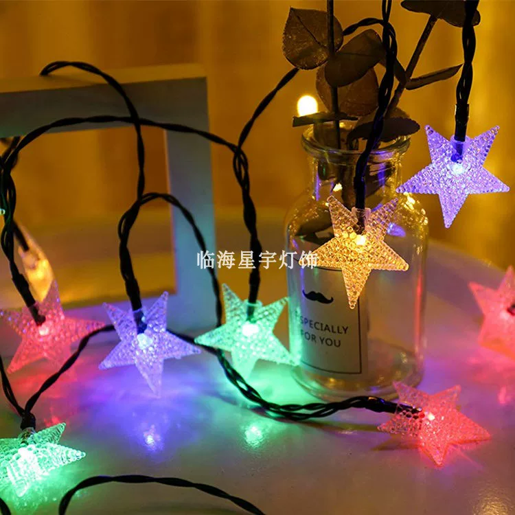 LED-светодиодная солнечная гирлянда со звёздным небом, световые нити, украшение балкона и сада, сердце для девочки, улица, деревья, цветная подсветка