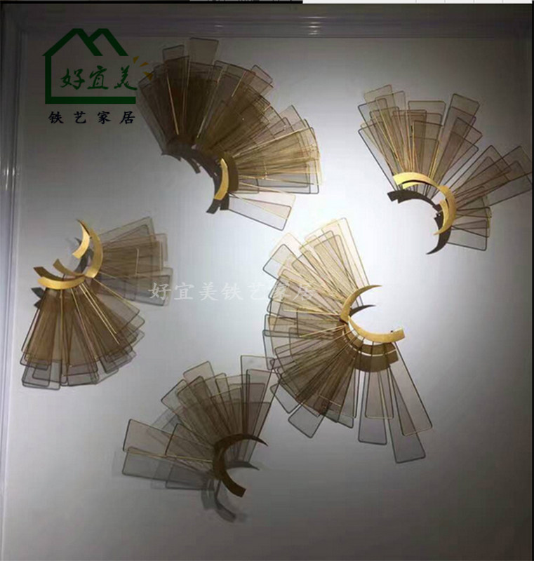 Metal wall moon wall hangs hotel soft wall decoration office wall decoration design