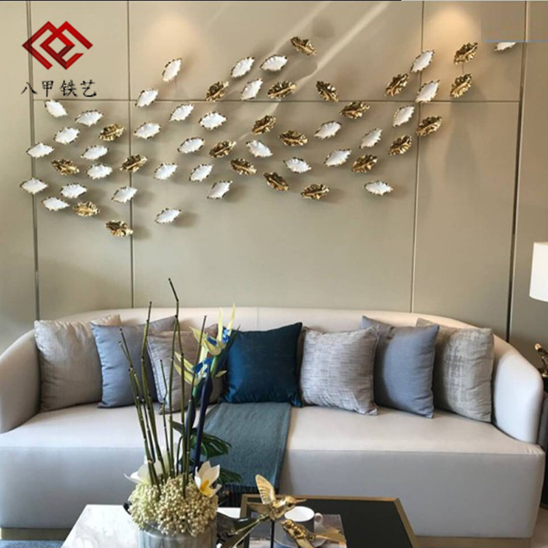Metal Wall Trim Iron Art Leaves Wall-mounted Living-room Wall Decoration Hanging-up-Fitting Room Soft Fitting Creative Wall Ornaments