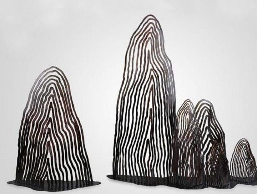 Metal Mountain-Shaped Sculptures Iron Art Hollowed-out Fake Mountain Swing-style Furnishing Rooms Soft Clothing Shop Window Creative Decoration Furnishing