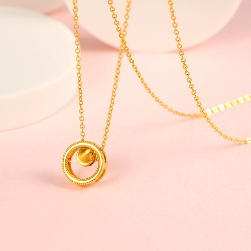 金大生 Ювелирные украшения золото 999 Золотая рукава цепь женская 5G Концентрическая круговая кулонная пустота и изысканная GK734C