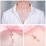 Ожерелье, цепочка, подвеска для ключей на день Святого Валентина, золото 750 пробы, подарок на день рождения, 9741W