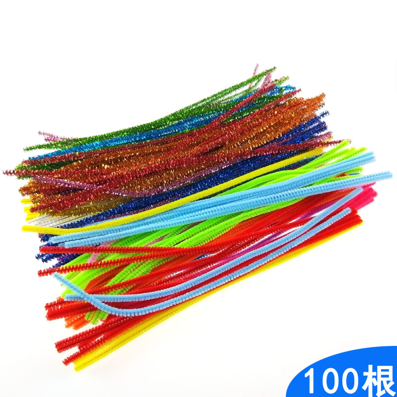 Hairy root twist stick brush strip golden onion Niu stick color plush stick kindergarten children make diy handmade material