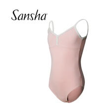 sansha Sansha childrens dance practice clothes female suspender ballet suit jumpsuit summer contrasting color cotton