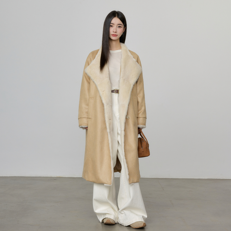 Pioneer Parka 2026 Winter New Suede Jacket Women's Mid-Length Green Mink Fur Coat Whole Mink Fur