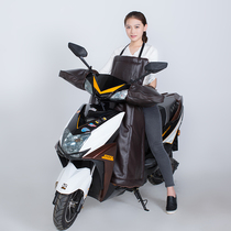 Electric car windshield is winter PU leather plus velvet thickened warm cold waterproof split tricycle electric motorcycle wind coat cover
