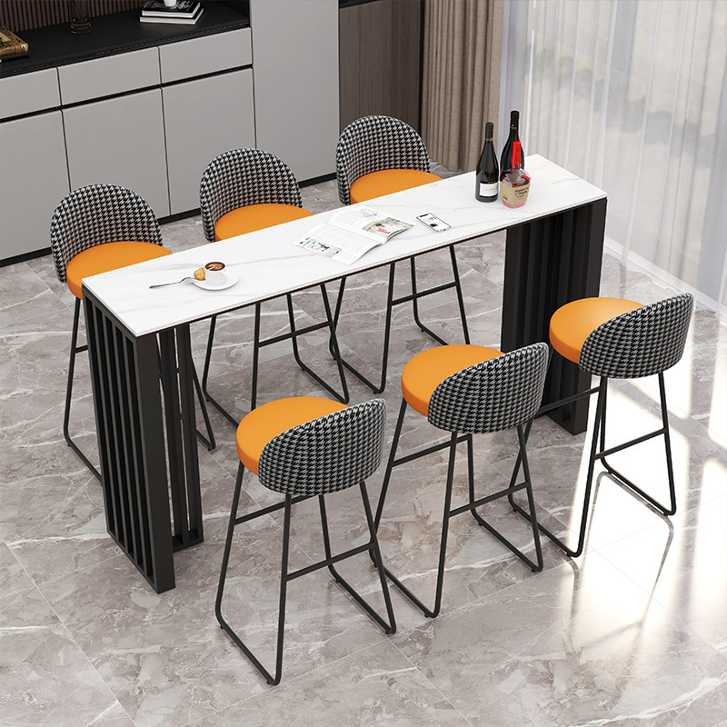 Willy-style Light Lavish Rockboard Bar Table Table Home Living Room Partition Desk Brief Modern Balcony Bar Table High Foot Bar Table And Chairs-Taobao