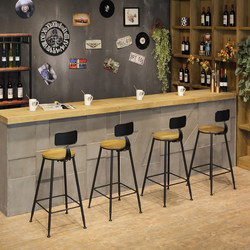 Solid Wood Bar Stool, Modern and Simple, Personalized Bar High Stool, Bar Stool, Bar Chair, Wrought Iron High Stool