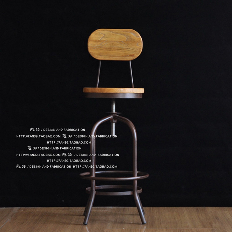Modern simple bar chair retro iron front chair can lift coffee chair bar high chair