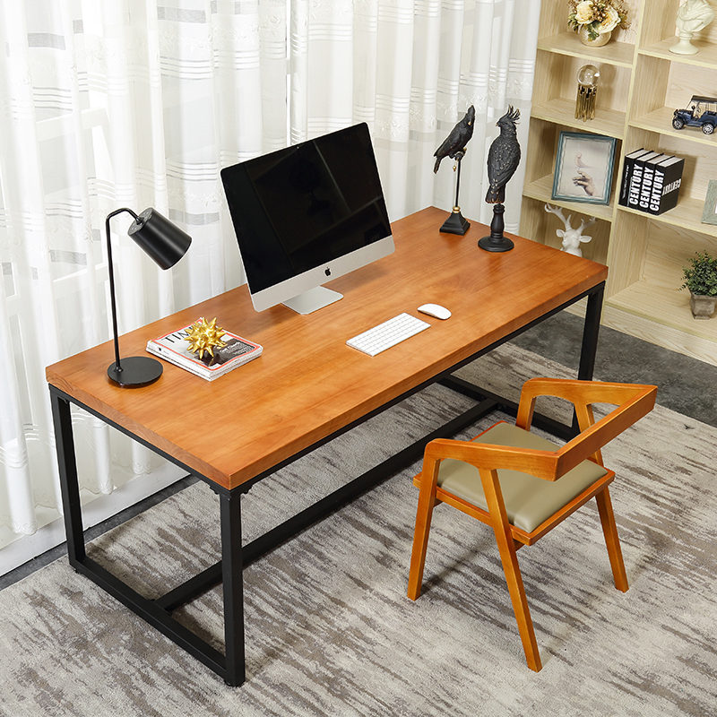 Modern simple solid wood desk desk desktop computer desk iron art desk conference table long table bench