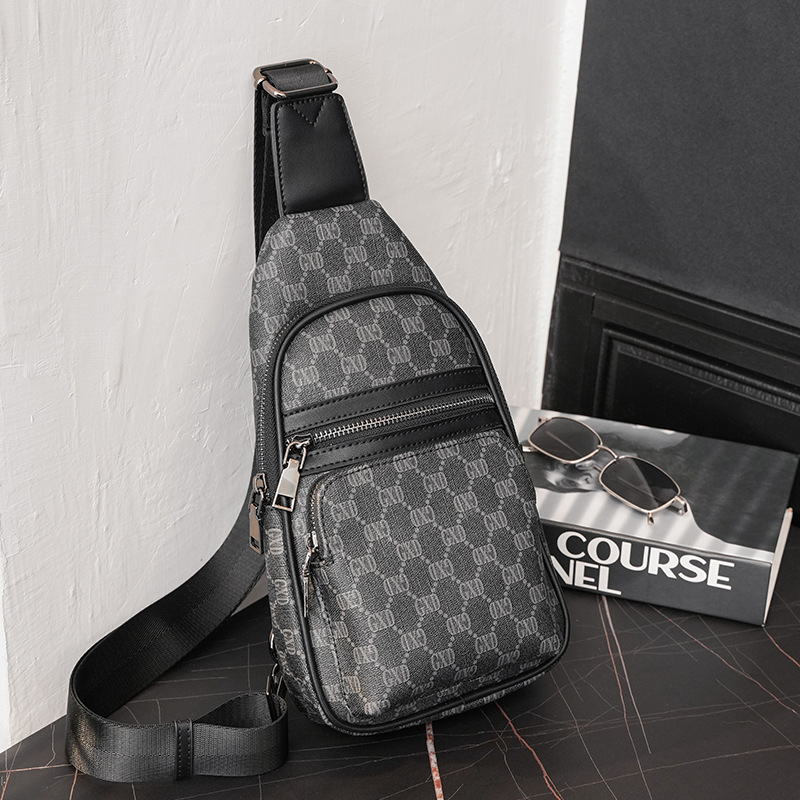 Hong Kong Korean version of men's cowhide outdoor riding backpack men's bag chest bag shoulder bag casual tide messenger bag