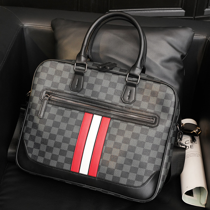 Hong Kong's new briefcase Male Casual Square Man Bag Fashion Trend Hand Single Shoulder Business Computer Bag