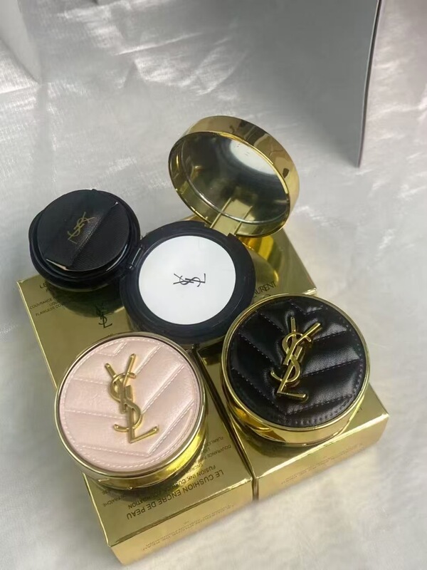 Saint Laurent Ysl Black Leather Cushion Authentic Mini Cushion Medium Sample 5g Radiant Glow Light Cushion Foundation