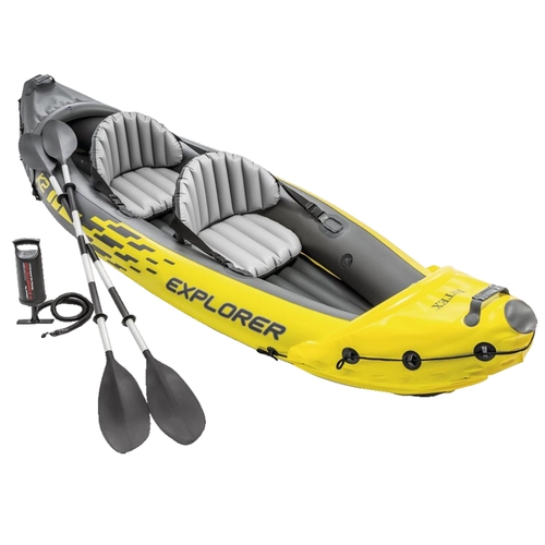 Оригинальная резиновая лодка INTEX Explorer, двухместная резиновая лодка, двухместная надувная лодка, гребная лодка для рисования резиной, двухместное штурмовое каноэ, утолщенное