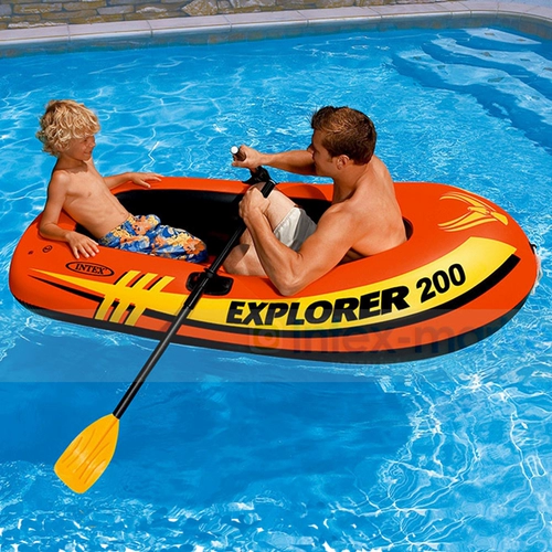 В комплект входит лопастной насос INTEX58331, двойная резиновая лодка Explorer, резиновая лодка, надувная лодка, покраска кожи, гребная лодка.