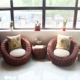 Ban công wicker ghế phòng khách ngoài trời sofa phòng ngủ bình thường lười biếng ghế salon beanbag ngoài trời ghế wicker giản dị - Ghế sô pha